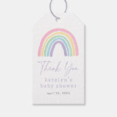 Pastel Pink Boho Rainbow Baby Dusche Geschenkanhänger (Vorderseite)