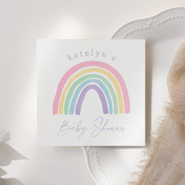 Pastel Pink Boho Rainbow Baby Dusche Serviette