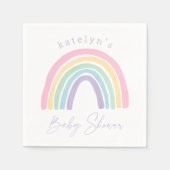 Pastel Pink Boho Rainbow Baby Dusche Serviette (Vorderseite)