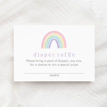 Pastel Pink Boho Rainbow Diaper Raffel Ticket