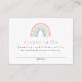 Pastel Pink Boho Rainbow Diaper Raffel Ticket Begleitkarte (Vorderseite)