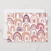 Pastel Pink Boho Rainbow Erster Geburtstag Einladung (Rückseite)