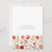 Pastel Pink Boho Wild Blume Hochzeit Einladung (Rückseite)