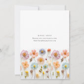 Pastel Pink Boho Wild Blume Kinderdusche Einladung (Rückseite)