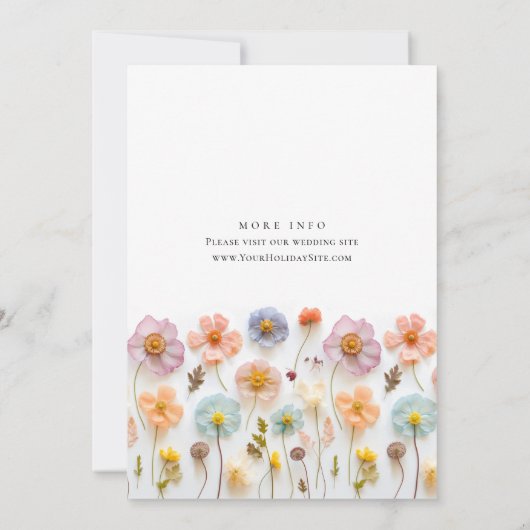 Pastel Pink Boho Wild Blume Kinderdusche Einladung (Rückseite)