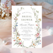 Pastel Pink Boho Wildblume Brautparty Einladung