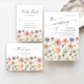 Pastel Pink Boho Wildblume Fun Fakten Hochzeit Serviette