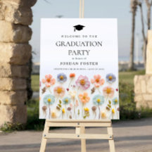 Pastel Pink Boho Wildblume Graduation Party
