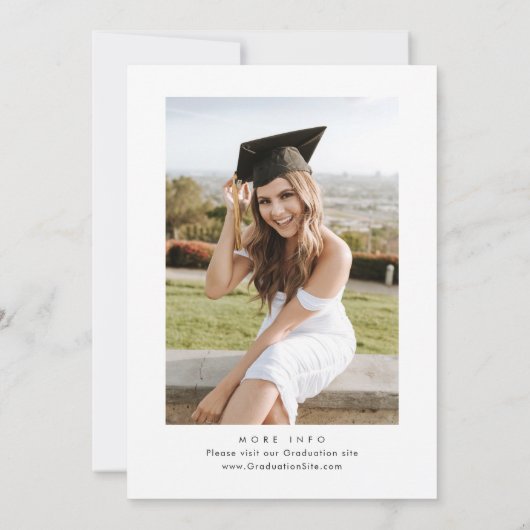 Pastel Pink Boho Wildblume Graduation Party Foto Einladung (Rückseite)