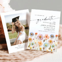 Pastel Pink Boho Wildblume Graduation Party Foto