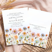 Pastel Pink Boho Wildblumen Blumenzehen Einladung