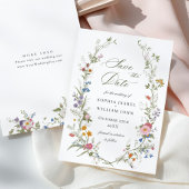 Pastel Pink Boho Wildblumen Blumenzehen Save The Date