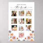 Pastel Pink Boho Wildblumen Brautparty Game Poster (Vorne)