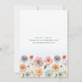 Pastel Pink Boho Wildblumen Graduation Party Einladung (Rückseite)