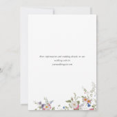 Pastel Pink Boho Wildblumen Hochzeit Einladung (Rückseite)