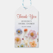 Pastel Pink Boho Wildblumen Hochzeiten Brautparty Geschenkanhänger (Vorderseite)