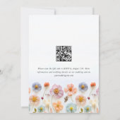 Pastel Pink Boho Wildblumen Hochzeiten QR-Code Einladung (Rückseite)