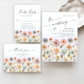 Pastel Pink Boho Wildblumen Hochzeiten QR-Code-Fot Save The Date