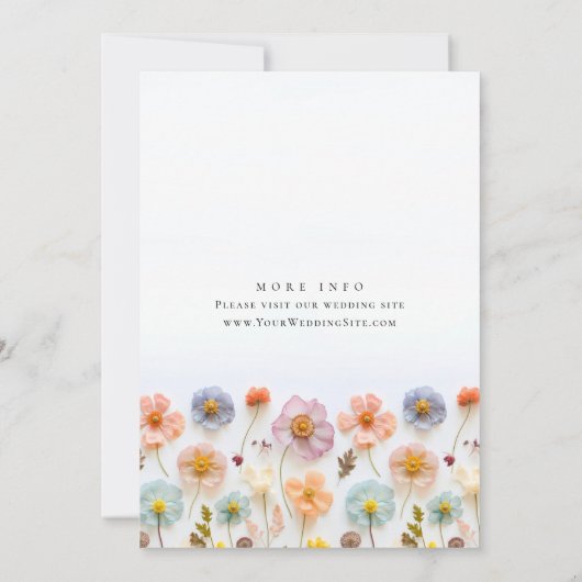 Pastel Pink Boho Wilde Blume Brautparty Einladung (Rückseite)