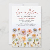 Pastel Pink Boho Wilde Blume Brautparty Einladung (Vorderseite)