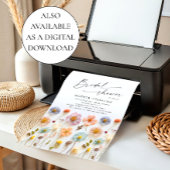 Pastel Pink Boho Wilde Blume Brautparty Einladung