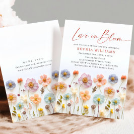 Pastel Pink Boho Wilde Blume Brautparty Einladung