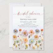 Pastel Pink Boho Wilde Blume Brautparty Einladung (Vorderseite)