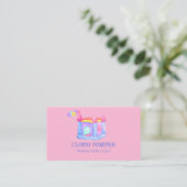 Pastel Pink Bounce House Rentals QR-Code Visitenkarte (Stehend Vorderseite)