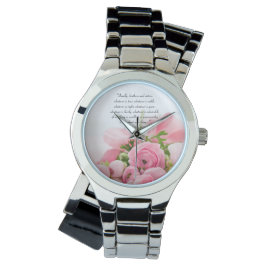 Pastel Pink Bouquet von Blume Bibelverse Armbanduhr
