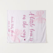 Pastel Pink Bow Coquette Baby Shower Cute Backdrop Wandteppich (Vorderseite (Horizontal))