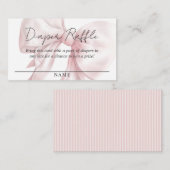 Pastel Pink Bow Diaper Raffle Baby Dusche Begleitkarte (Vorne/Hinten)