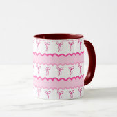 Pastel Pink Bow Seamless Pattern – Cute Aesthetic  Tasse (VorderseiteRechts)