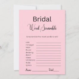 Pastel Pink Bridal Word Scramble Game Einladung