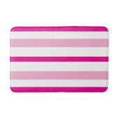 Pastel Pink Bright Pink White Summer Stripes Badematte (Vorderseite)