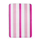 Pastel Pink Bright Pink White Summer Stripes Badematte (Vorderseite Vertikal)
