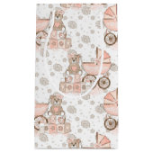 PASTEL PINK & BROWN BABY BLOCKS BEARS PRAMS KLEINE GESCHENKTÜTE (Vorderseite)