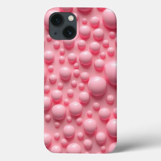 Pastel Pink Bubble Texture iPhone Case for Women (Rückseite)