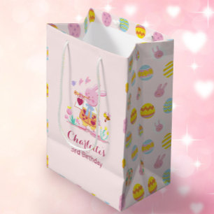 Pastel Pink Bunny Garden Eggen Kindergeburtstag Mittlere Geschenktüte