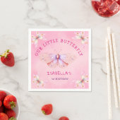 Pastel Pink Butterfly Thema Girl's 1. Geburtstag Serviette (Beispiel)