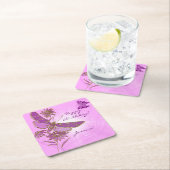 Pastel Pink Butterfly Throw Pillow Rechteckiger Pappuntersetzer (Vor Ort)