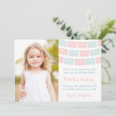 Pastel Pink Cacti Girl Birthday Party Gracias Dankeskarte (Stehend Vorderseite)