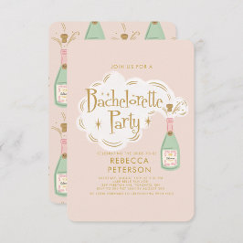Pastel Pink Champagne Junggeselinnen-Abschied Einladung