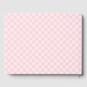 Pastel Pink Checkerboard Feier des Lebens Gästebuch (Rückseite)