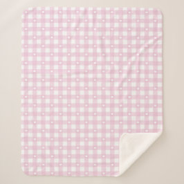 Pastel Pink Checks Sherpadecke
