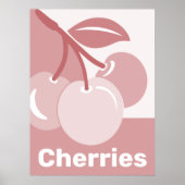 Pastel Pink Cherries Kitchen Wall mit Poster (Vorne)