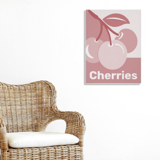 Pastel Pink Cherries Kitchen Wall mit Poster