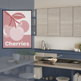 Pastel Pink Cherries Kitchen Wall mit Poster