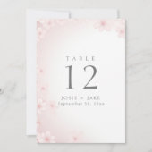 Pastel Pink Cherry Blossom Hochzeit Tischnummer (Vorderseite)