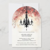 Pastel Pink Chic Floral Chandelier Bridal Shower Einladung (Vorderseite)