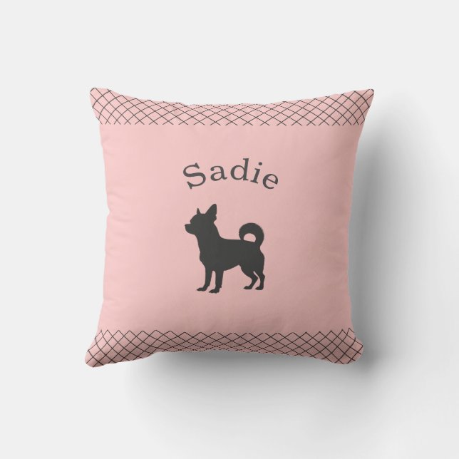Pastel Pink Chihuahua Personalized Matching Kissen (Rückseite)